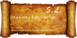 Steinitz Lóránt névjegykártya